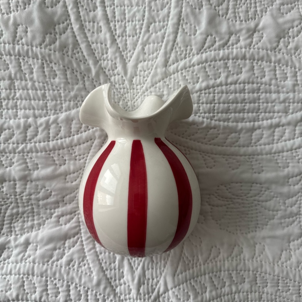 Mark & Graham Striped Red and White Vase